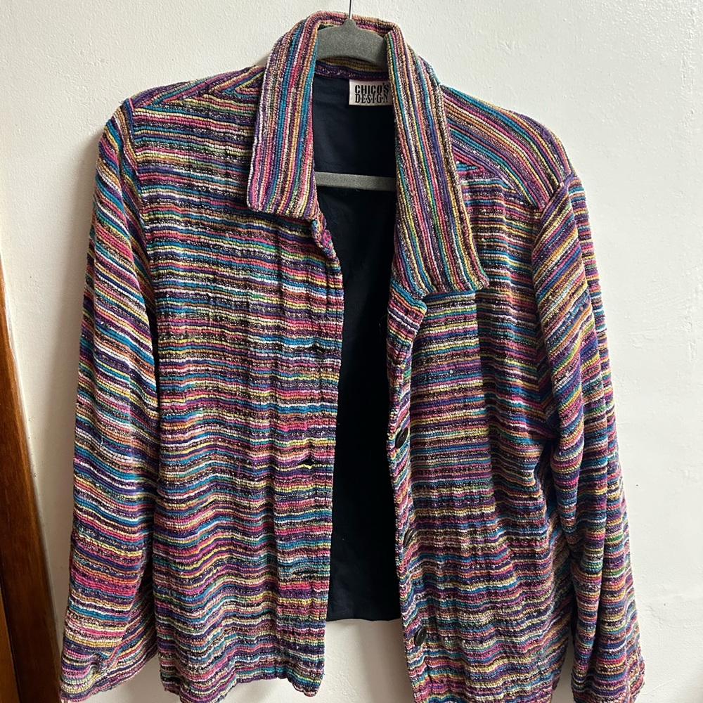 Chico's Multicolor Striped Women's Jacket
